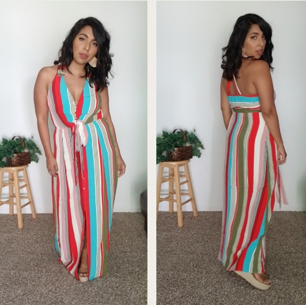 FANCY SEEING YOU HERE STRIPE MAXI DRESS - Picture 3 of 13